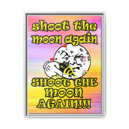 shoot the moon again - framed canvas art (color blur)