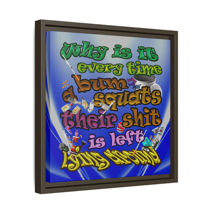 the bum's shit - framed canvas art (blue-white wave)