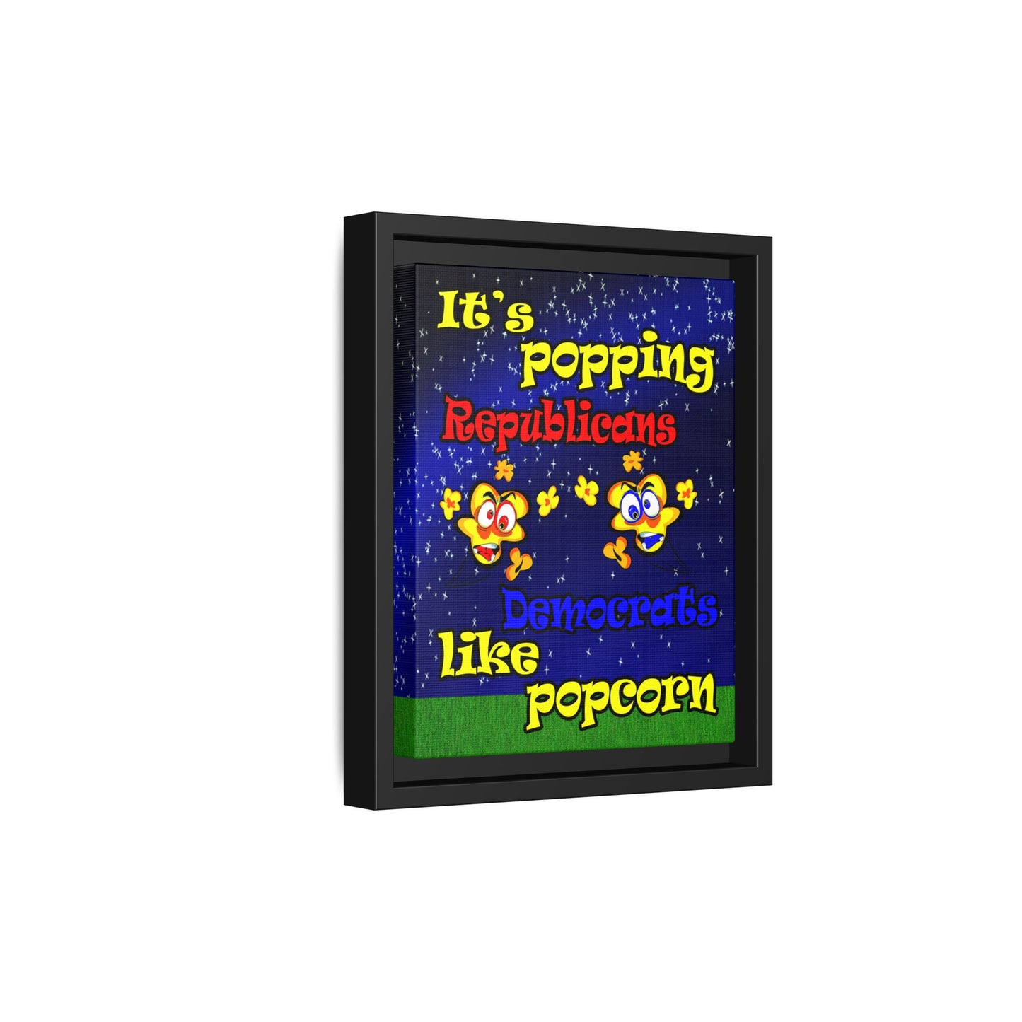 popping like popcorn - framed canvas art ('snoops' background)