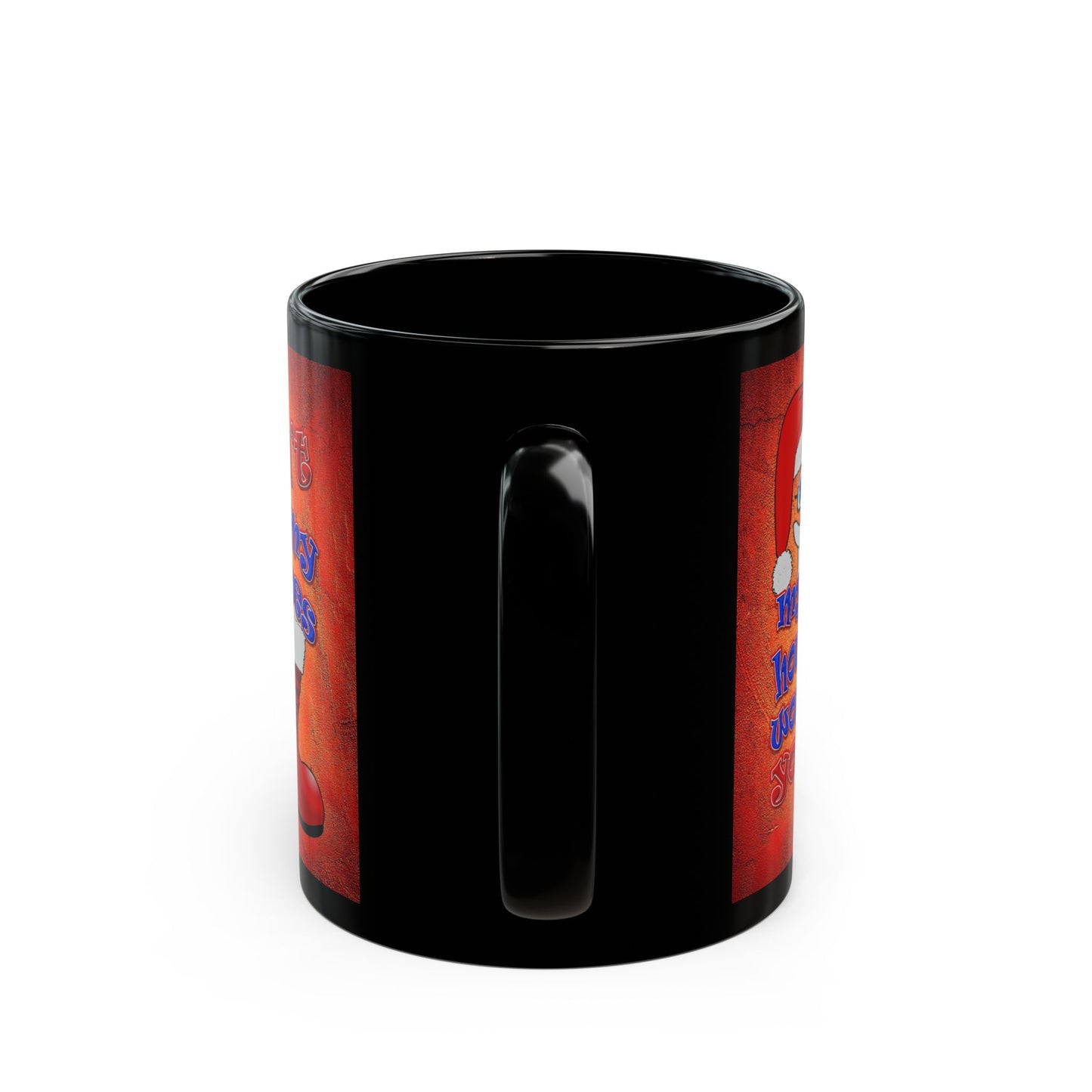 santa's shoes - Black Mug (burnt orange)
