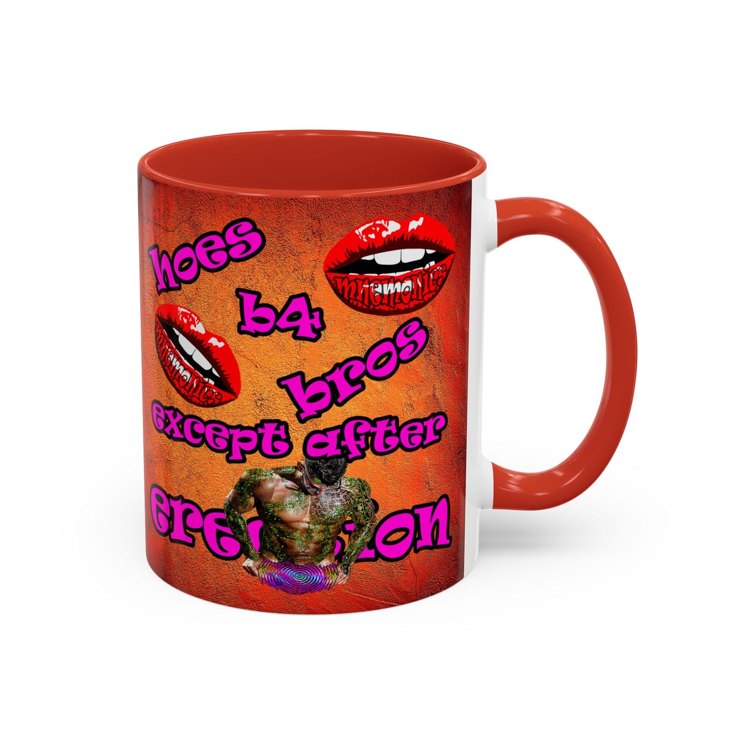 hoes b4 bros - Accent Mug (burnt orange)