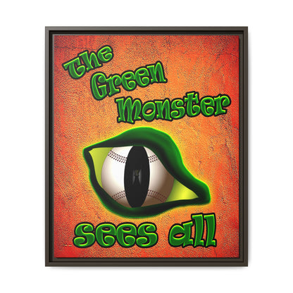 green monster - framed canvas art (burnt orange)