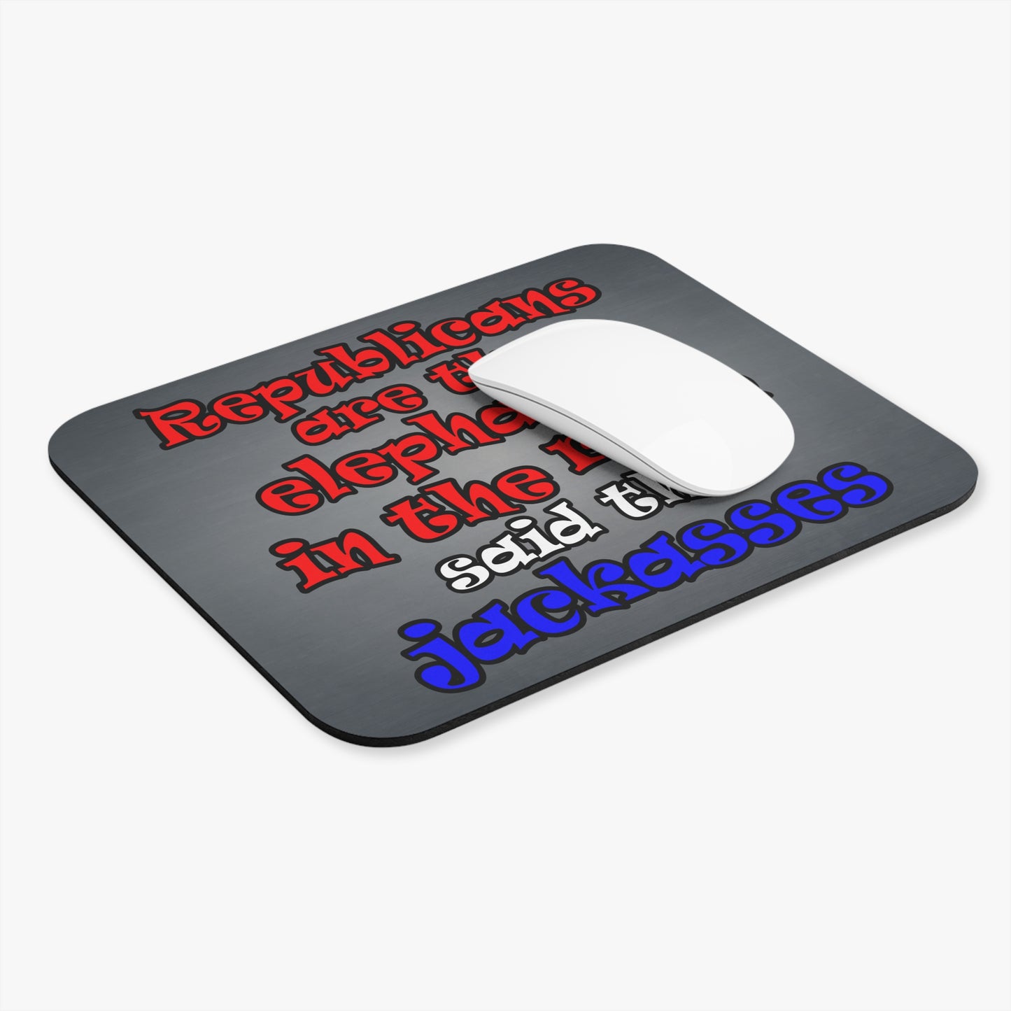 donkeys and elephants - Mouse Pad (Rectangle) (grey-light grey)