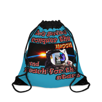 defy conquer reach - Drawstring Bag (turquoise)