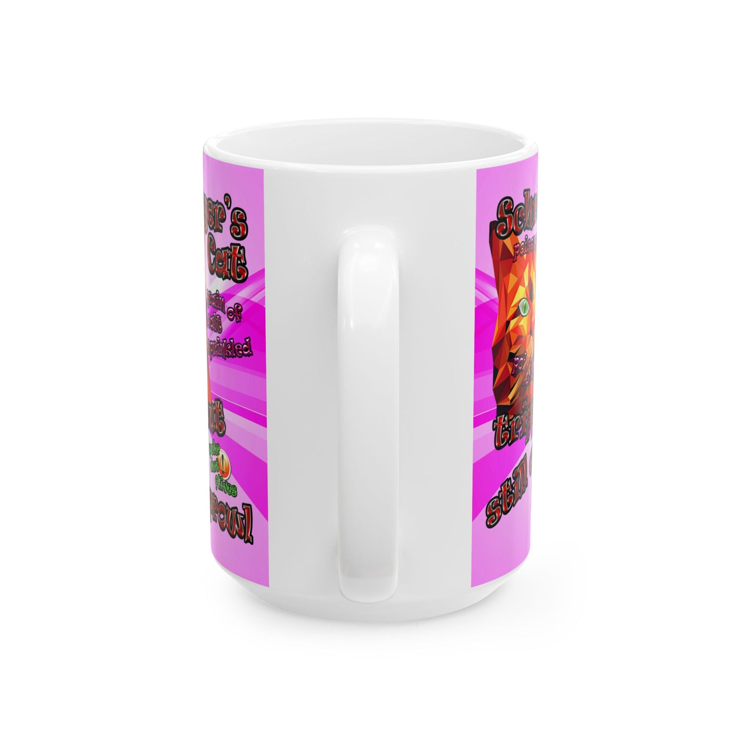 schrodinger's cat - White Mug (light blue-pink wave)