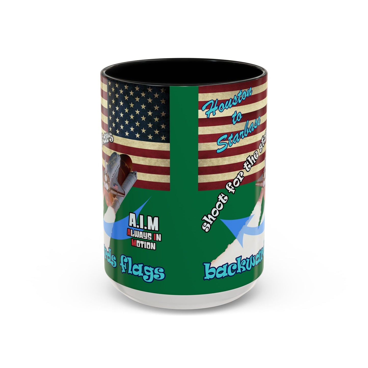 shoot for the stars - Accent Mug (dark green)