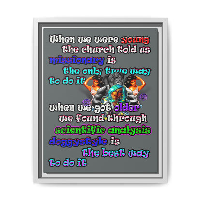 doggystyle - framed canvas art (dark grey)