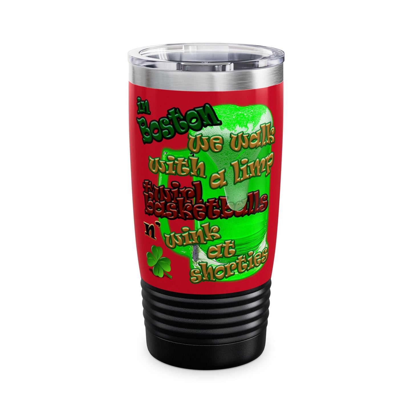 celtics logo - Ringneck Tumbler, 20oz (dark red)