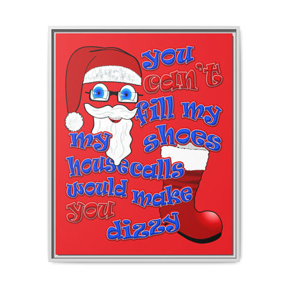 santa's shoes - framed canvas art (red)