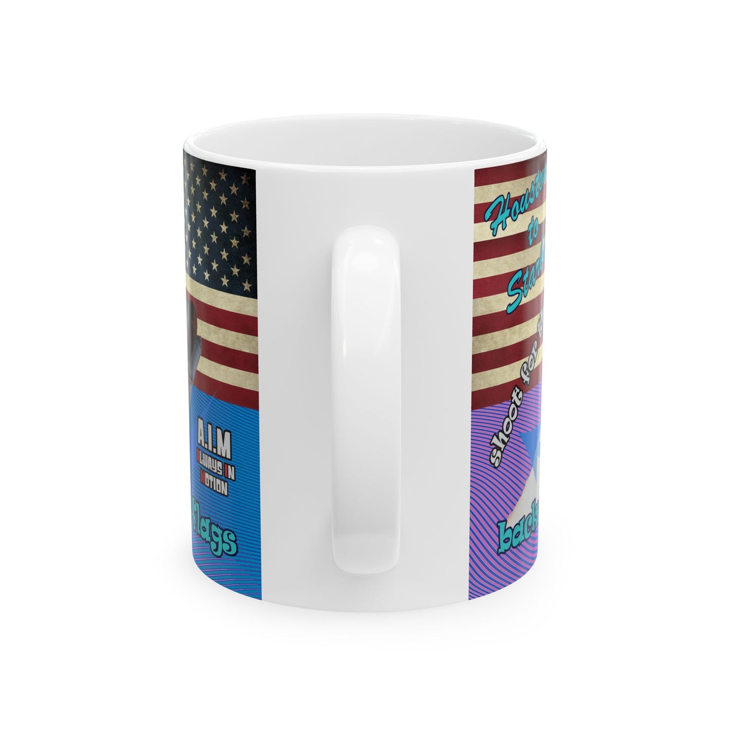 shoot for the stars - White Mug (light blue-purple wave)