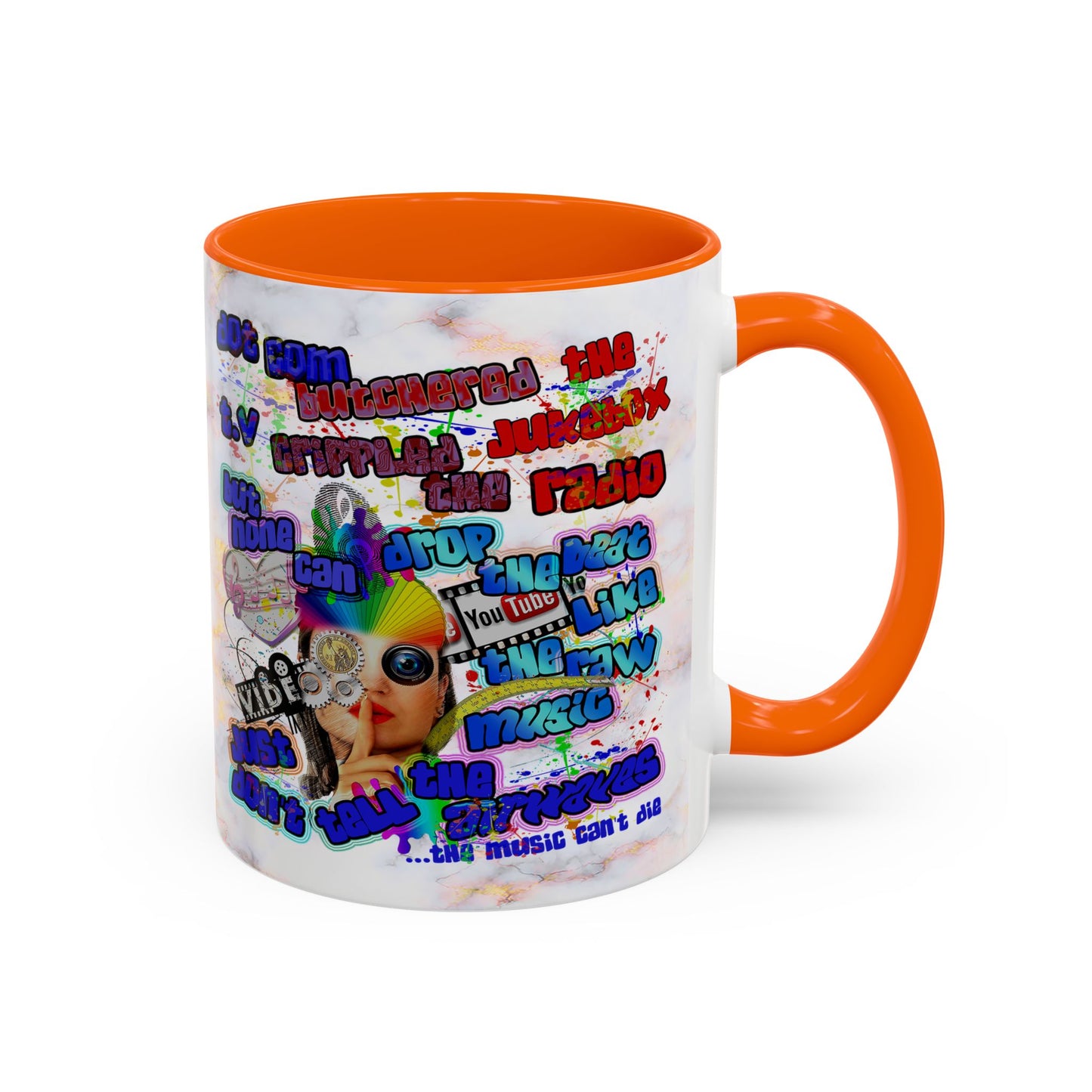drop the beat - Accent Mug (white marble)