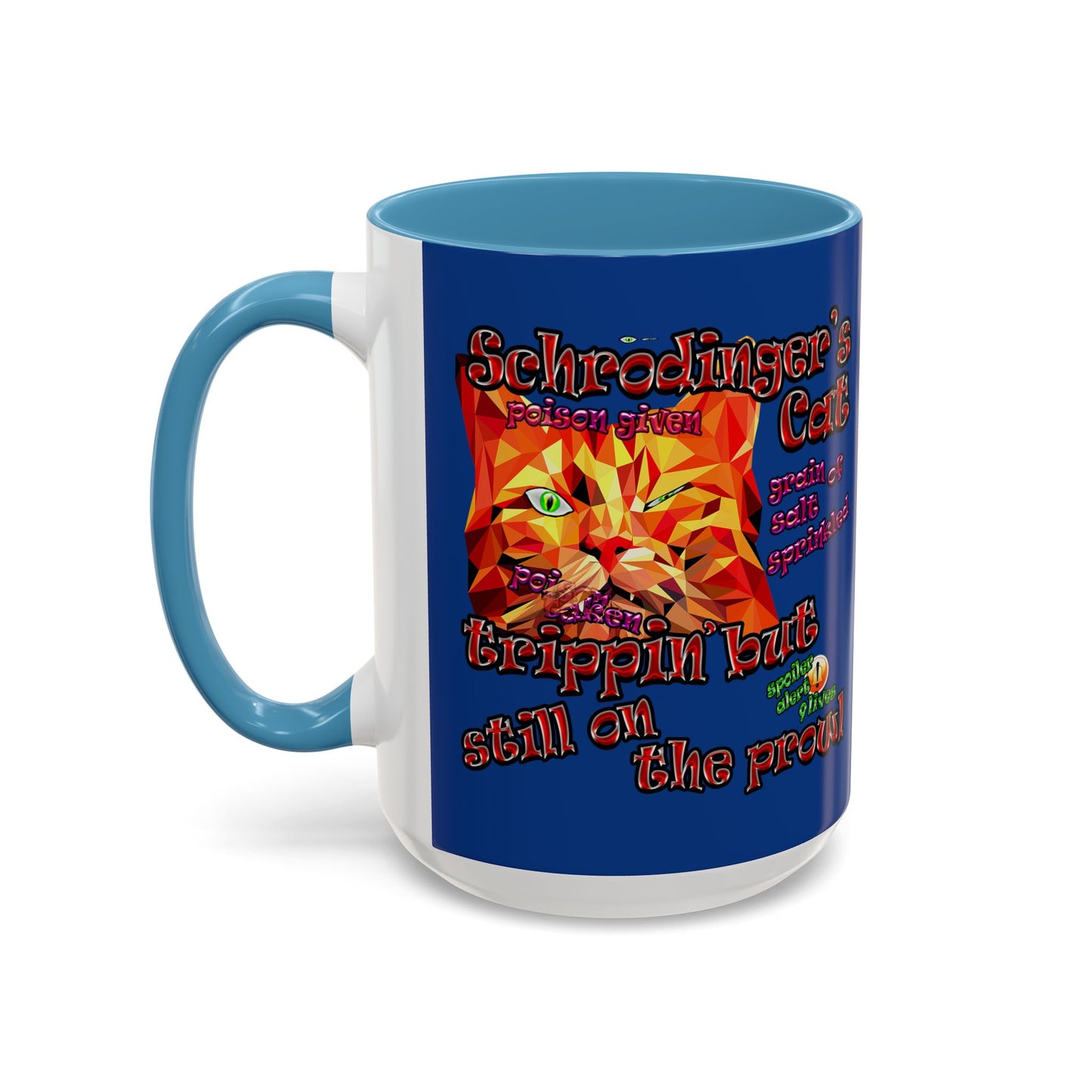 schrodinger's cat - Accent Mug (dark blue)
