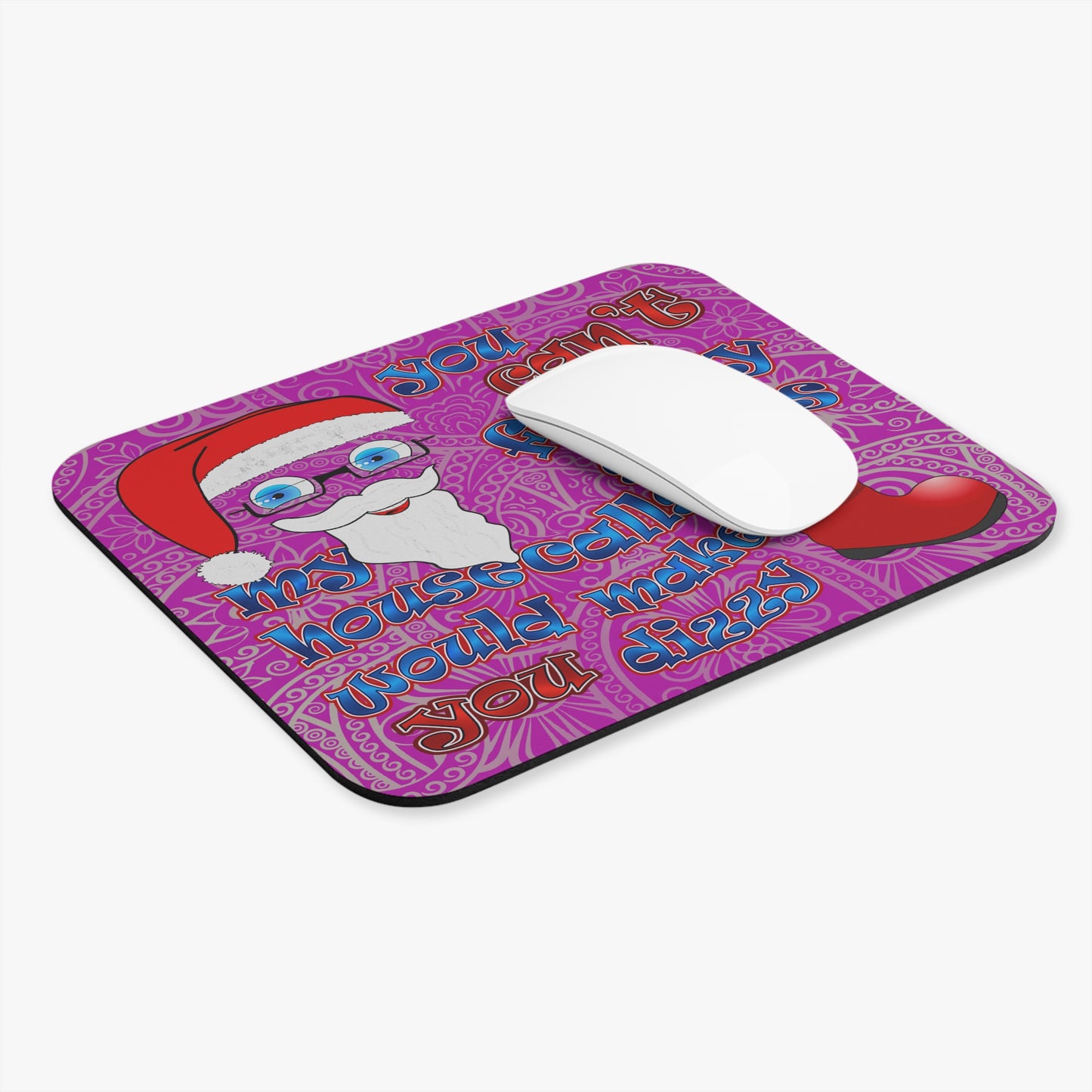 santa's shoes - Mouse Pad (Rectangle) (pink swirl)