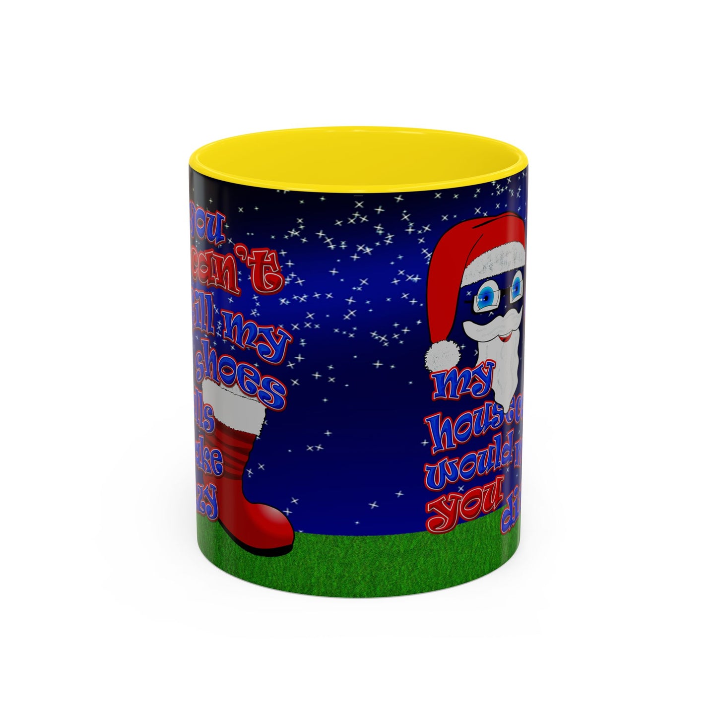 santa's shoes - Accent Mug ('snoops' background)