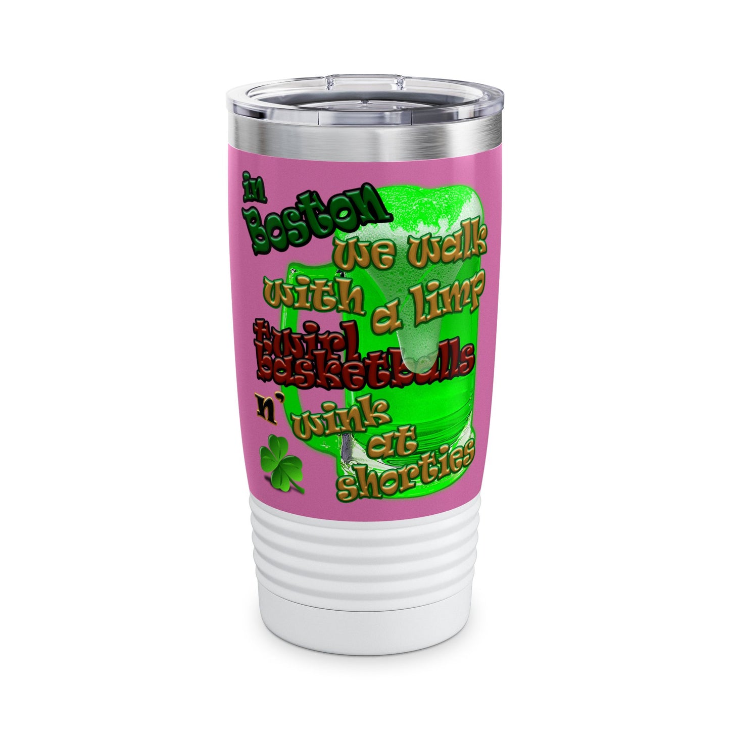 celtics logo - Ringneck Tumbler, 20oz (light pink)