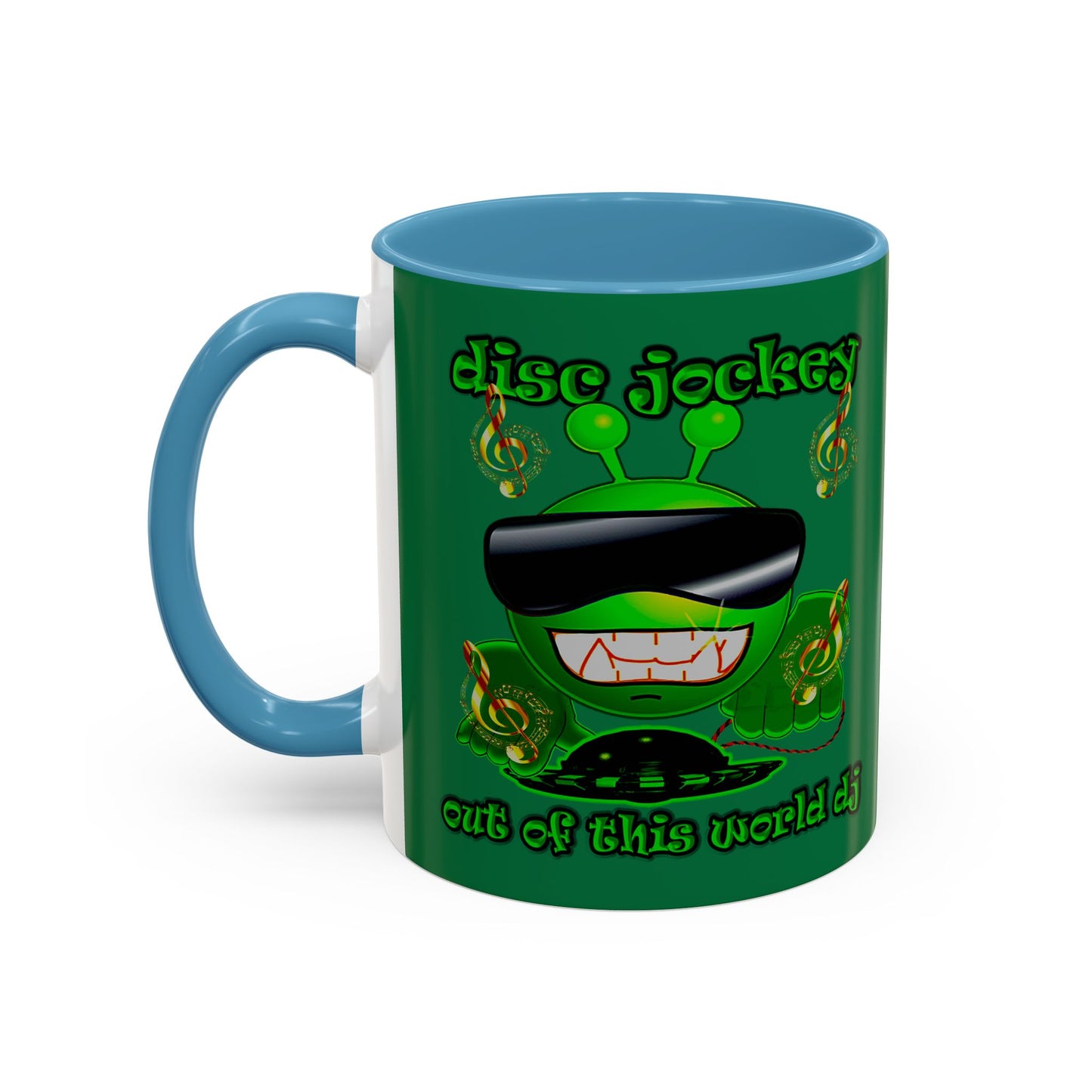 disc jockey - Accent Mug (dark green)