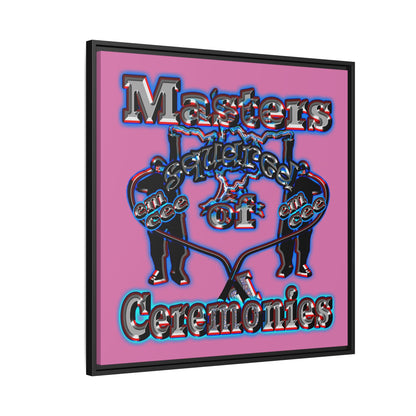 em cee squared - framed canvas art (light pink)