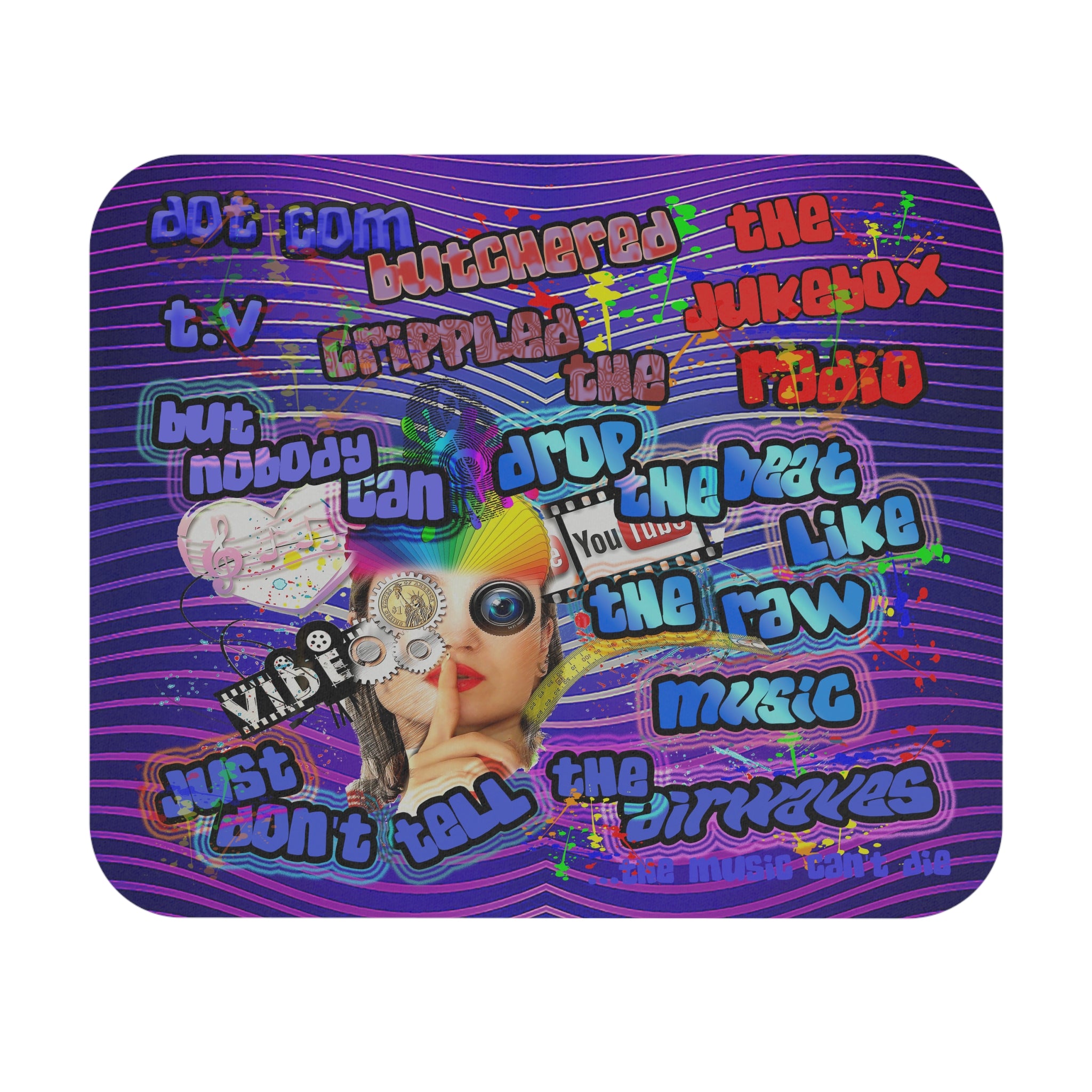 drop the beat - Mouse Pad (Rectangle) (purple wave)