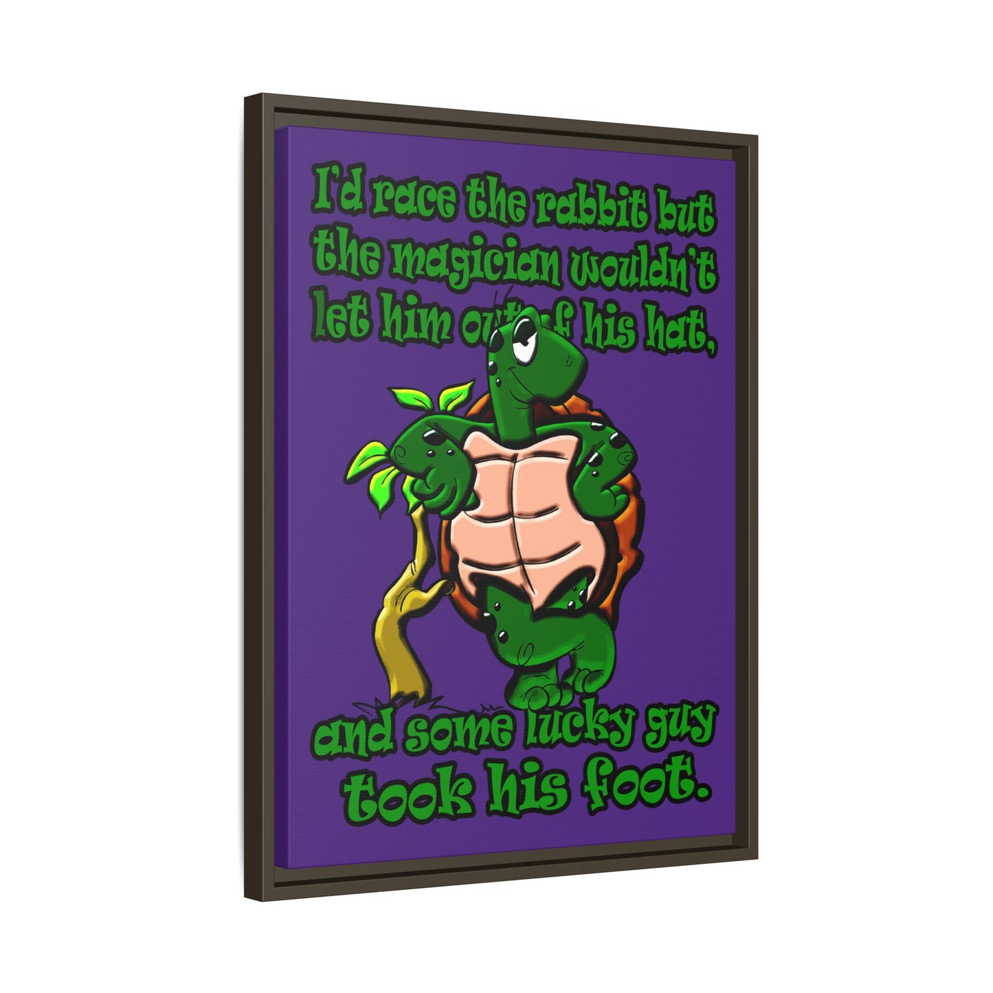 turtle race - framed canvas art (purple)