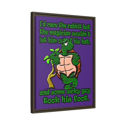 turtle race - framed canvas art (purple)