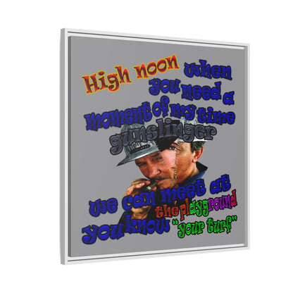 high noon - framed canvas art (grey)