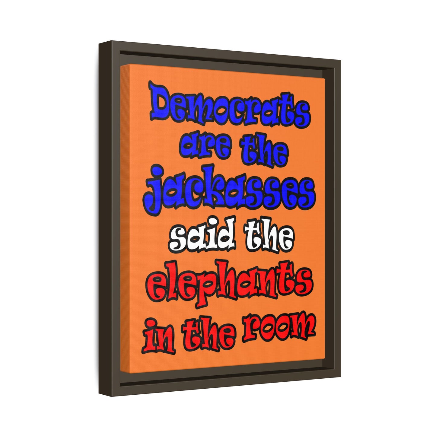 donkeys and elephants - framed canvas art (crusta)