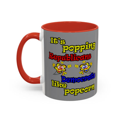 popping like popcorn - Accent Mug (grey)