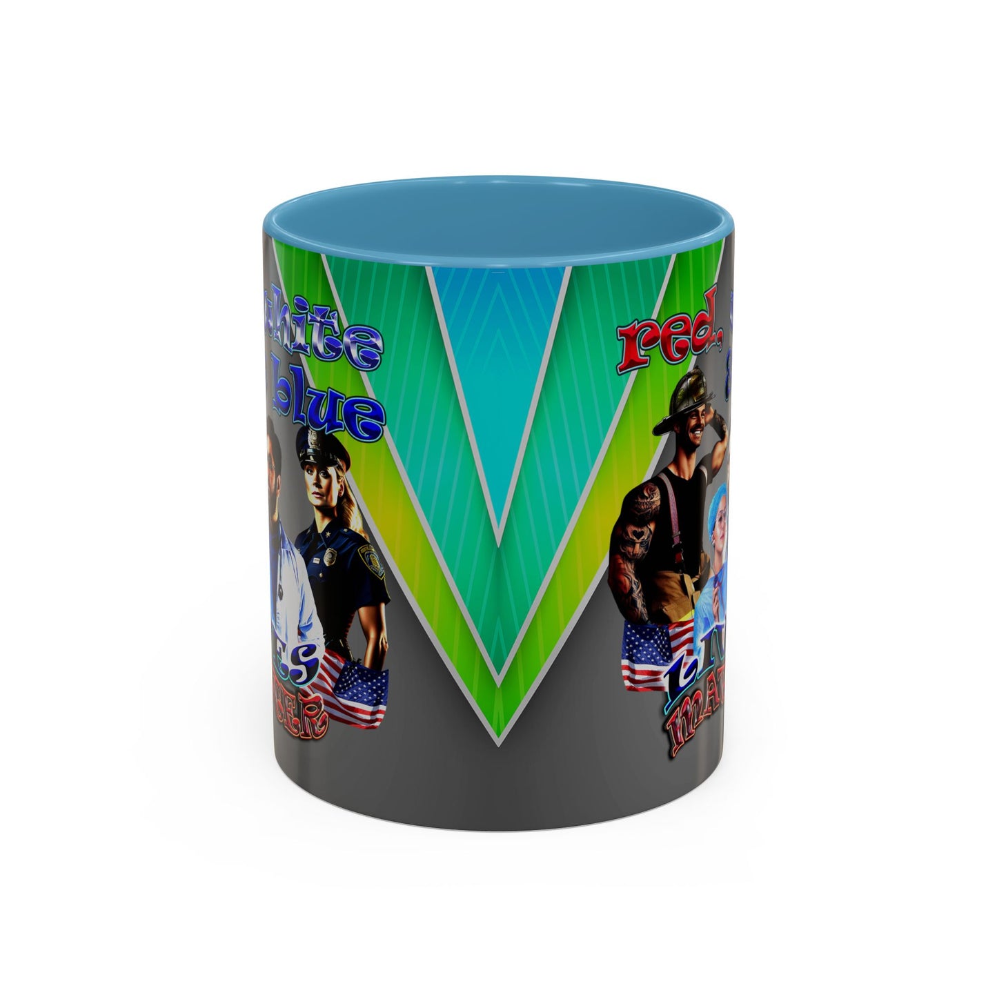 rw&b lives matter - Accent Mug (rainbow split)