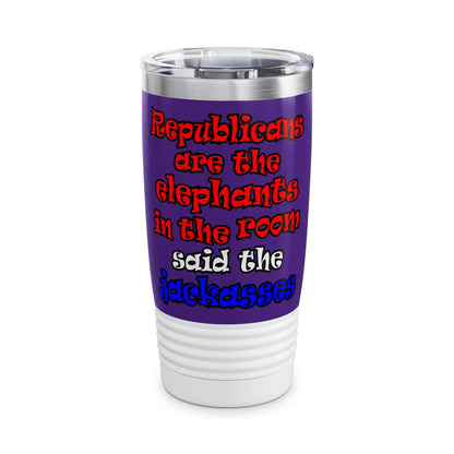 donkeys and elephants - Ringneck Tumbler, 20oz (purple)