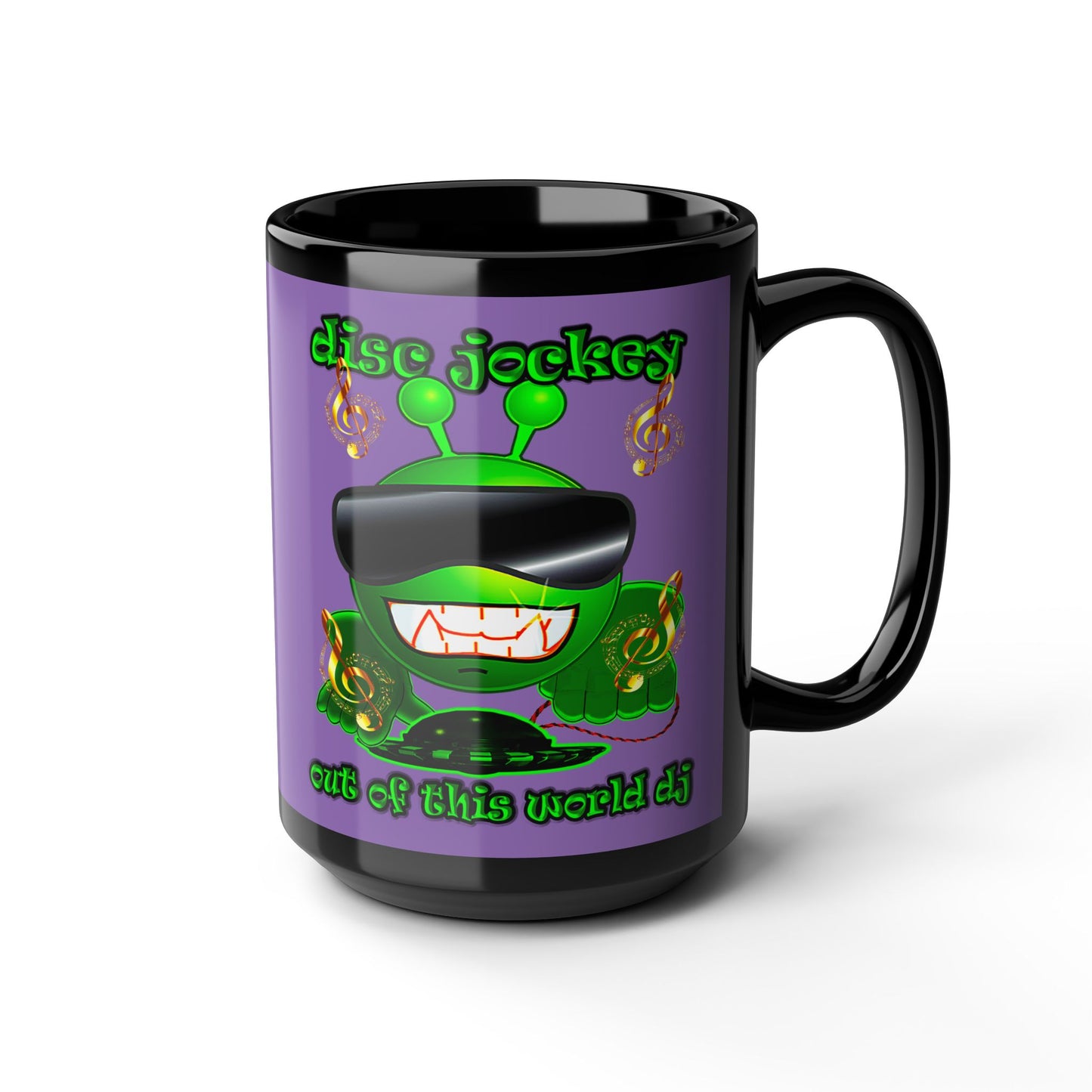 disc jockey - Black Mug (light purple)