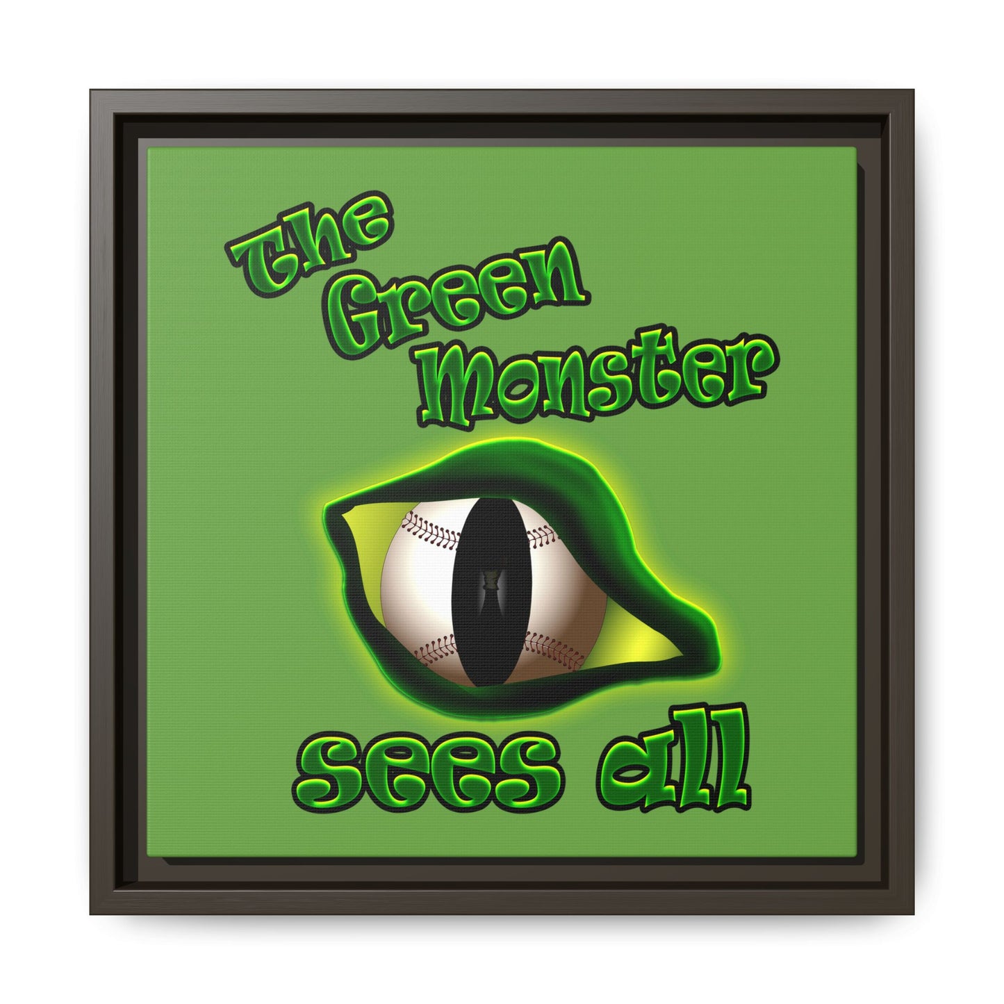 green monster - framed canvas art (green)