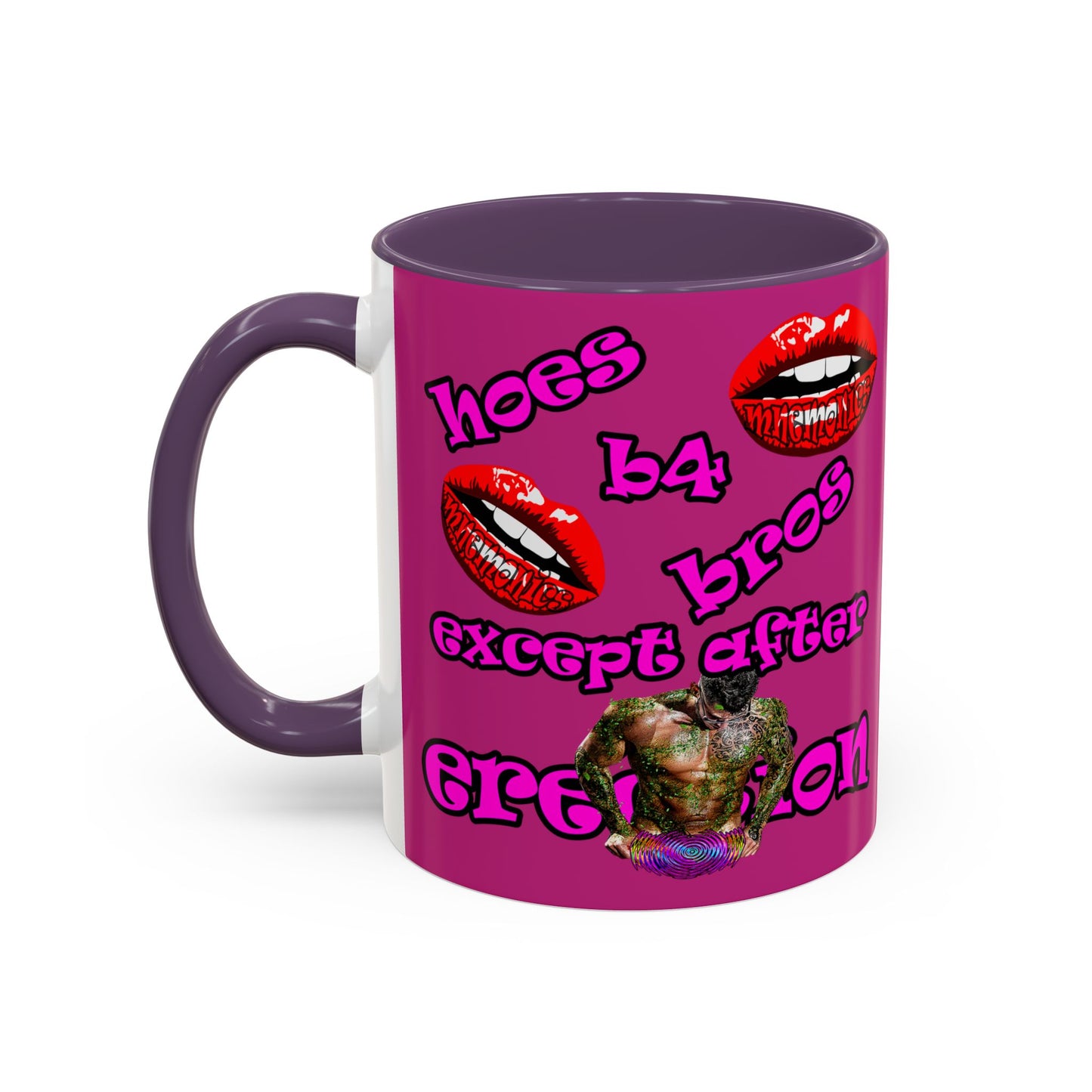 hoes b4 bros - Accent Mug (pink)