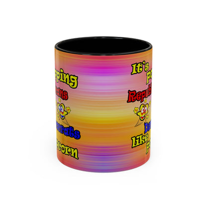 popping like popcorn - Accent Mug (color blur)