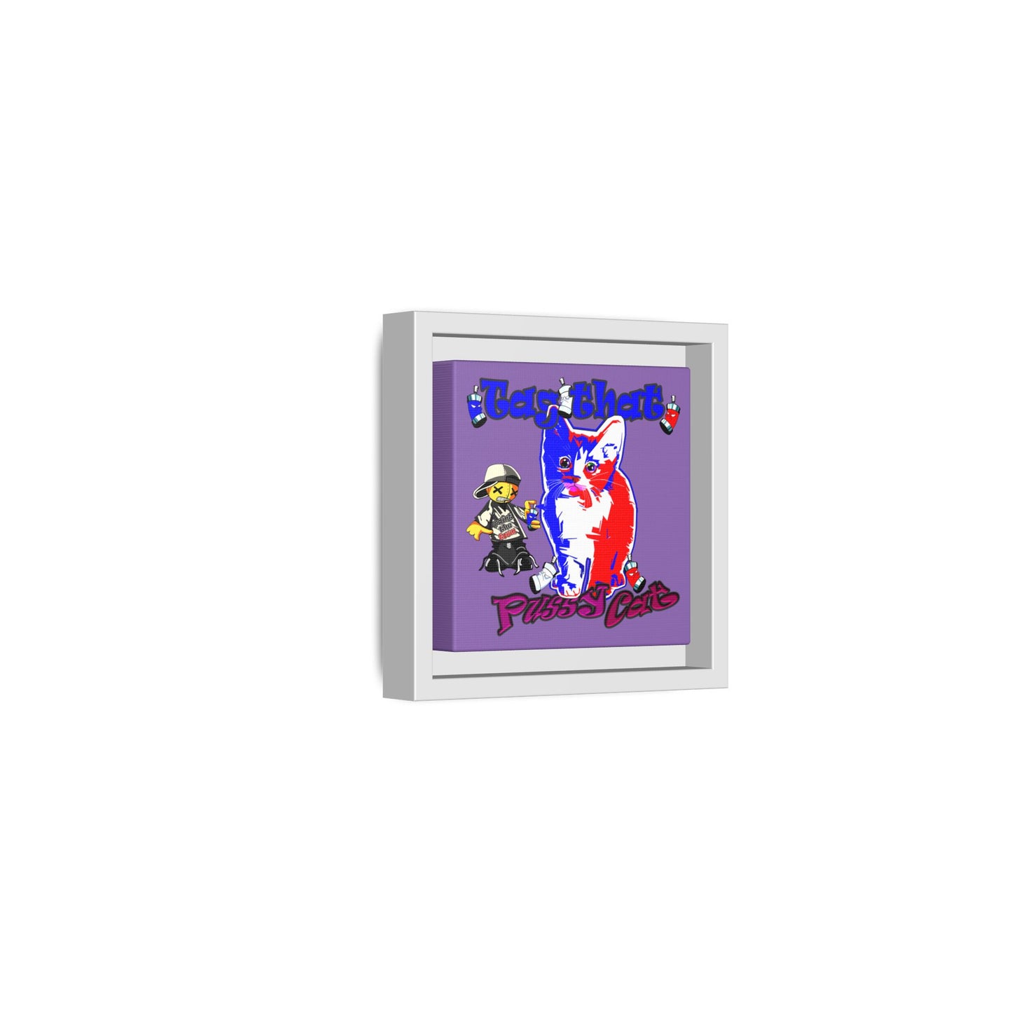 tag that - framed canvas art (light purple)