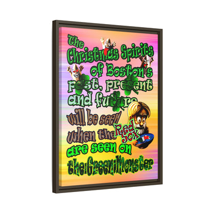 christmas spirits of boston - framed canvas art (color blur)