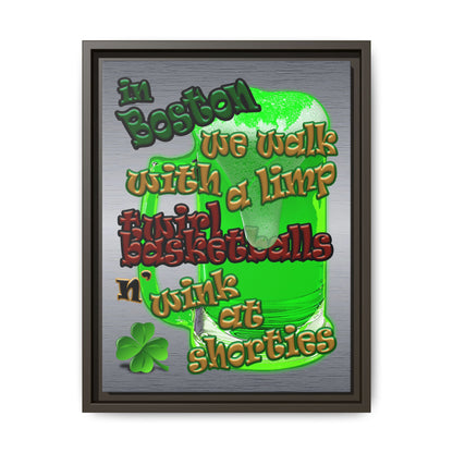 celtics logo - framed canvas art (brushed nickel)