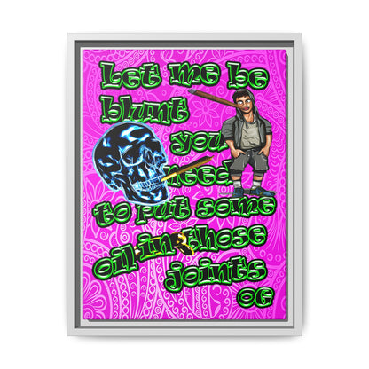 og - framed canvas art (pink swirl)
