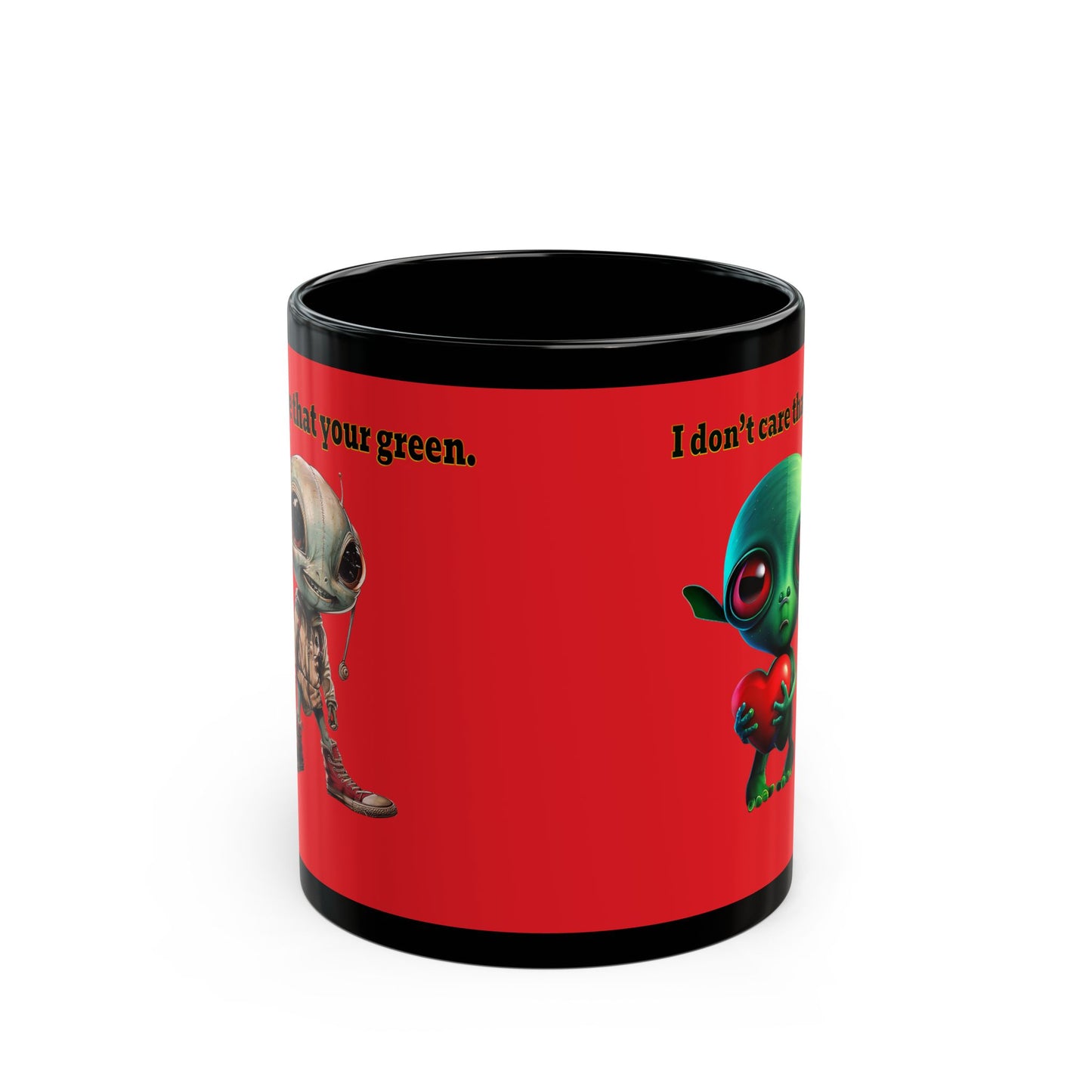 I don't care that your grey - Black Mug (red)