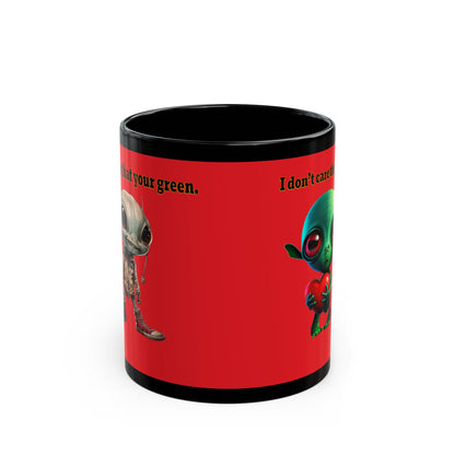I don't care that your grey - Black Mug (red)