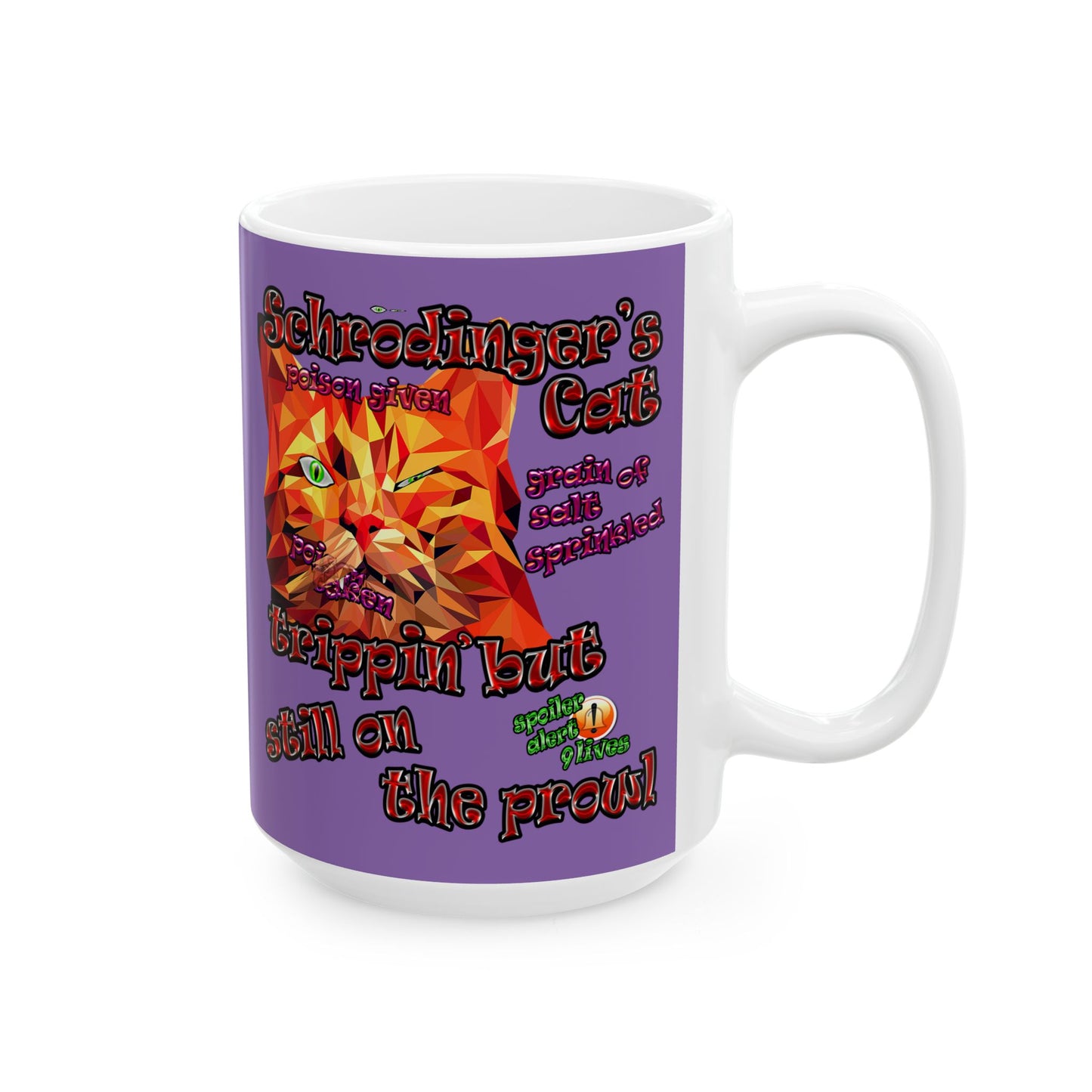 schrodinger's cat - White Mug (light purple)