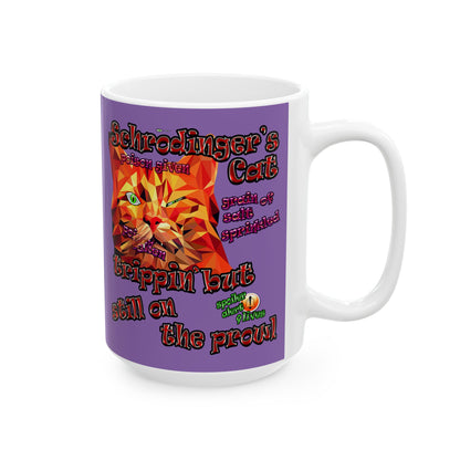 schrodinger's cat - White Mug (light purple)