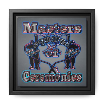 em cee squared - framed canvas art (grey-light grey)