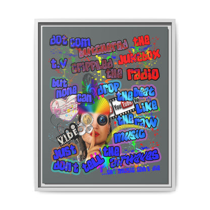 drop the beat - framed canvas art (dark grey)