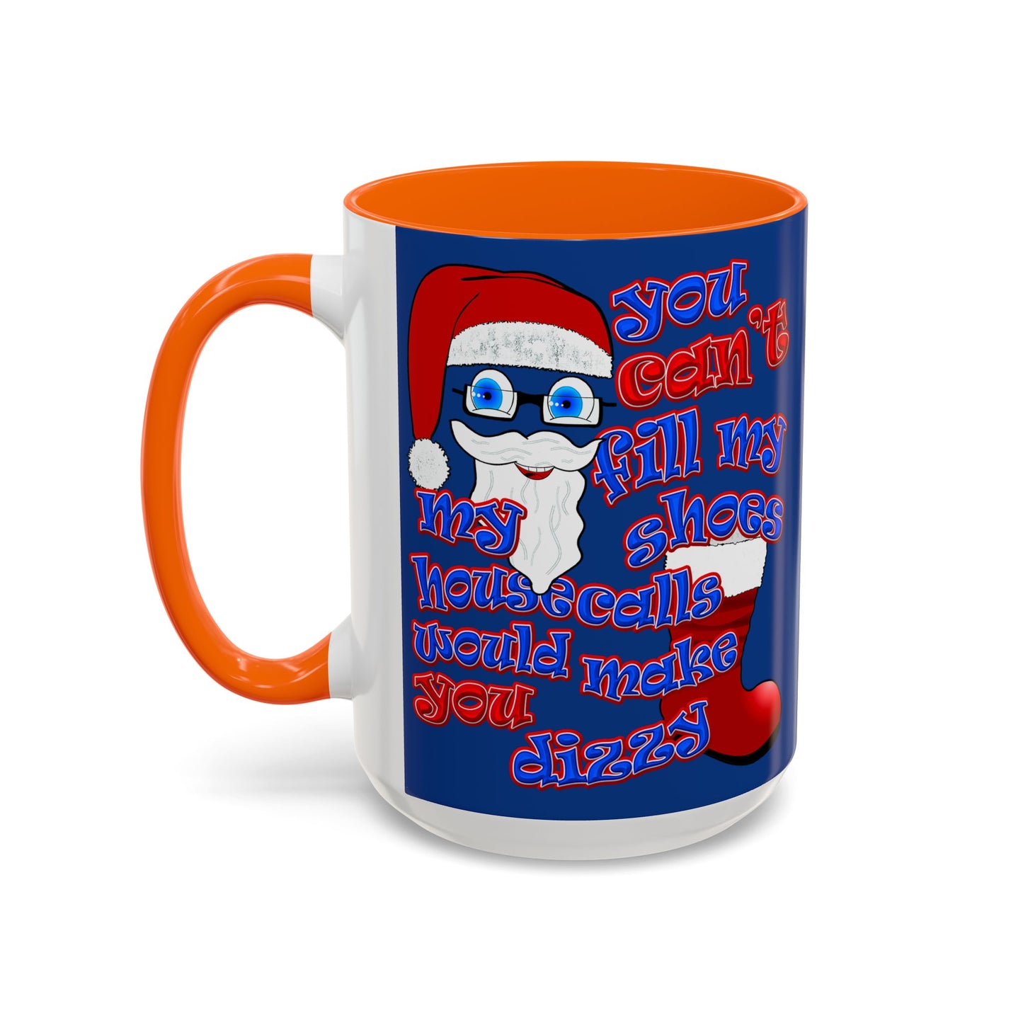 santa's shoes - Accent Mug (dark blue)