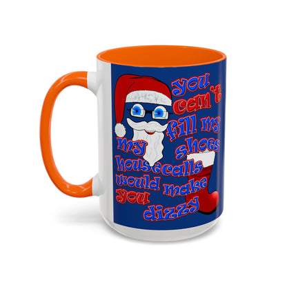 santa's shoes - Accent Mug (dark blue)