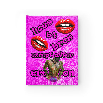 hoes b4 bros - journal-lined (pink swirl)