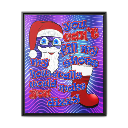 santa's shoes - framed canvas art (purple wave)
