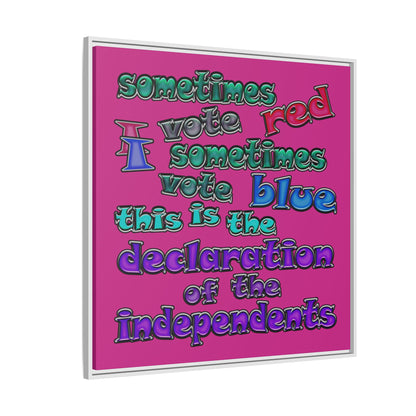 declaration of the independents - framed canvas art (pink)