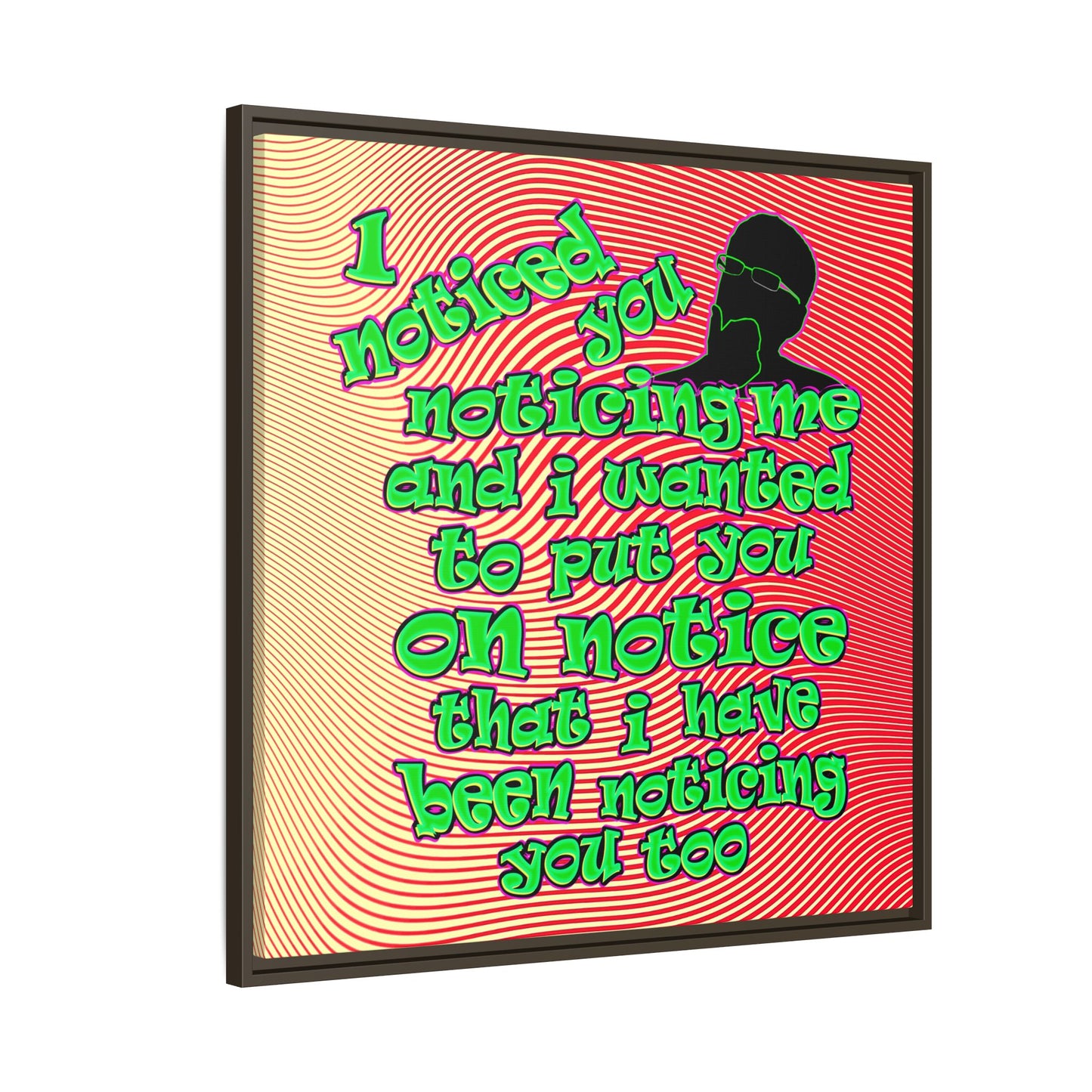 noticed you noticing - framed canvas art (yellow-orange wave)