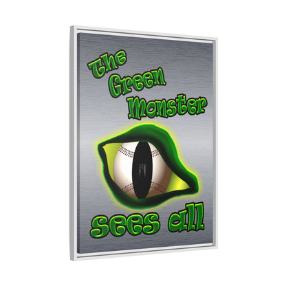 green monster - framed canvas art (brushed nickel)